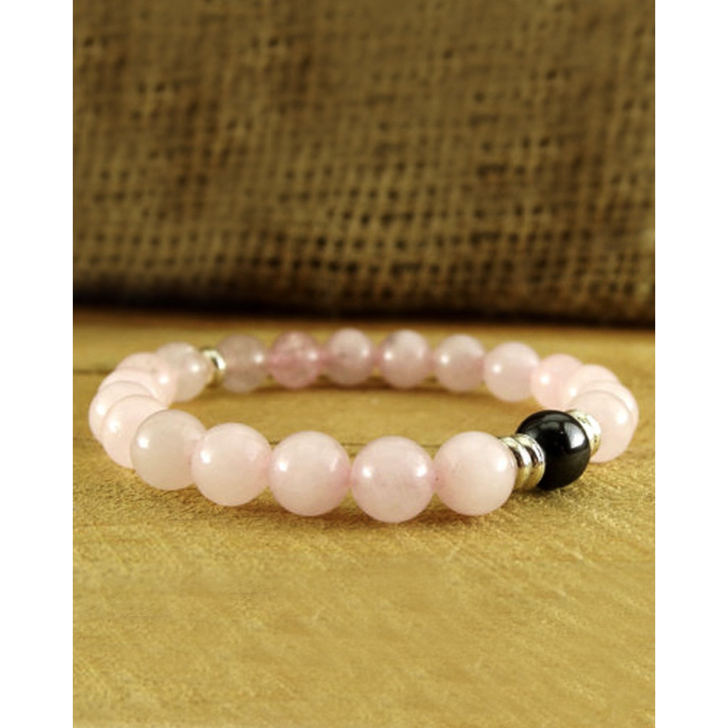 Young & Forever Gift Dvine Rose Quartz Hematite Healing Beads Yoga Silver Reiki Natural Stone Unisex Spiritual Energy Strand Bracelet for Men/Women/Boys/Girls
