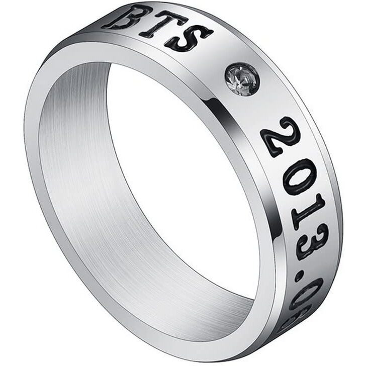 University Trendz BTS Fan Combo - BTS Signature Silicon Bracelet, Bangtan Kpop Bar Pendant Necklace & DOB Engraved Stainless Steel Ring (Pack of 3) For Unisex Adult