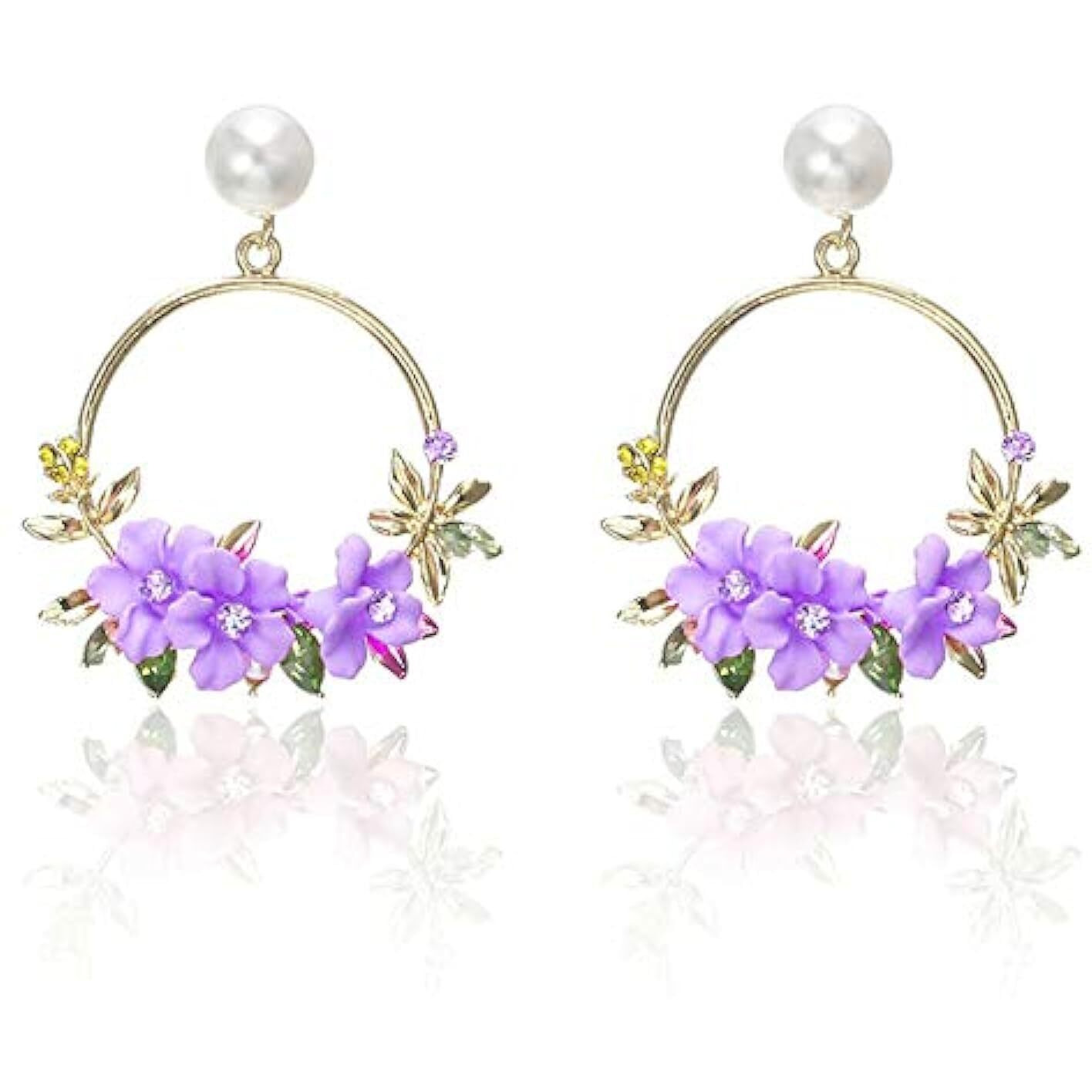 YouBella Jewellery Earrings for women stylish Floral Resin Earrings for Girls and Women (Purple)
