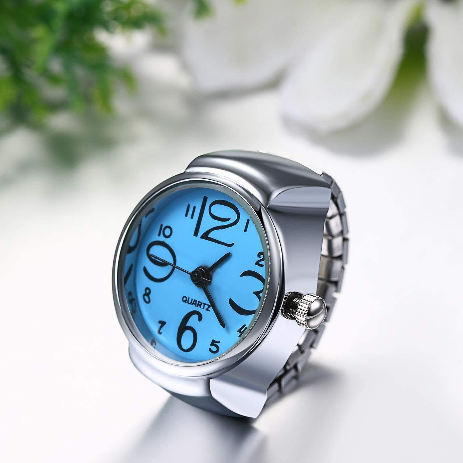 YouBella Jewellery Stylish Unisex Finger Ring Watch for Girls/Women/Men/Boys (Blue)