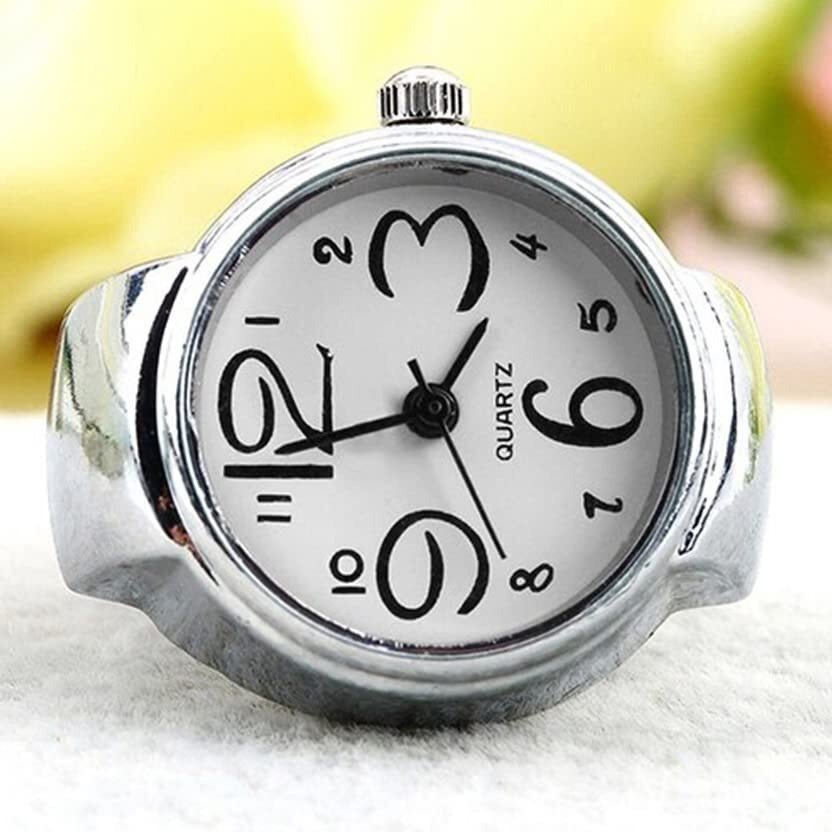 YouBella Jewellery Stylish Unisex Finger Ring Watch for Girls/Women/Men/Boys (White)