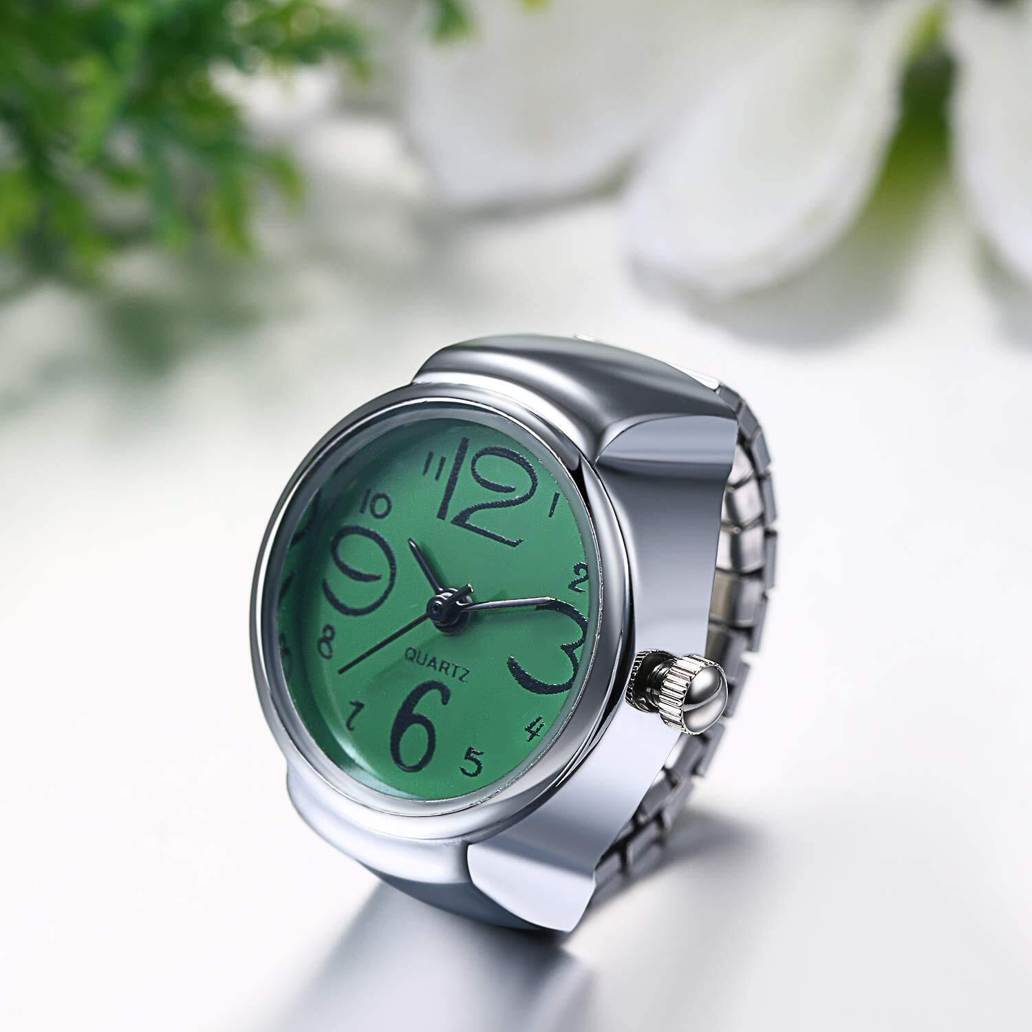 YouBella Jewellery Stylish Unisex Finger Ring Watch for Girls/Women/Men/Boys (Green)