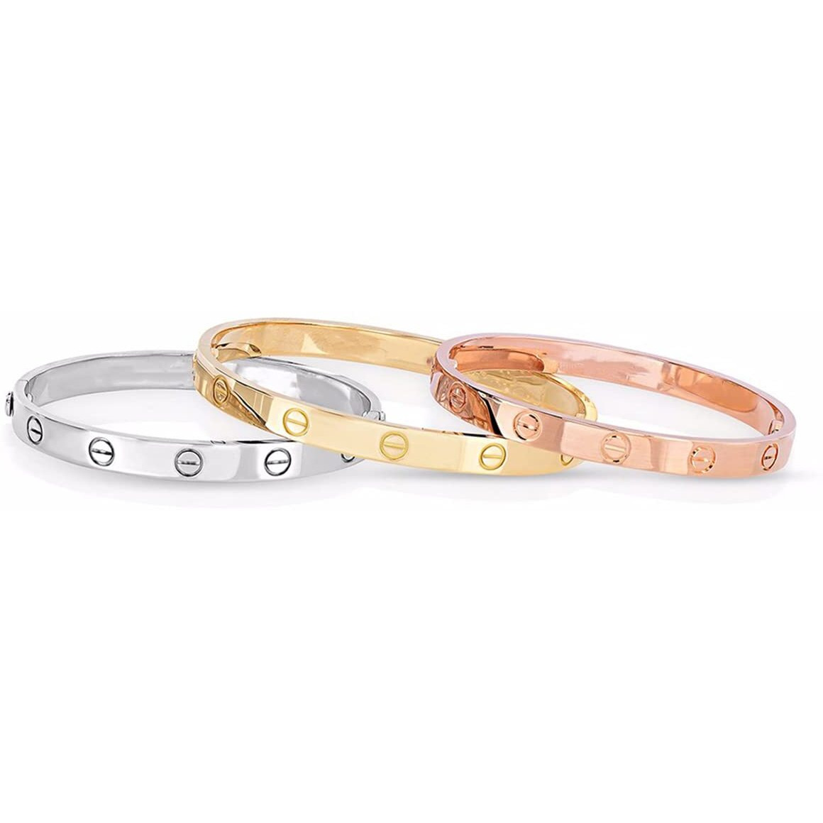 Jewels Galaxy Jewellery For Women Contemporary Rose-Silver-Gold Plated Love Bracelet Combo (SMNJG-CB-BNG-7682)