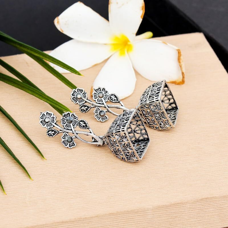 Fashion Frill Earrings For Women Silver Plated Jewellery Floral Earrings Combo Jhumka Jhumki Earrings For Women and Girls Pair of 4