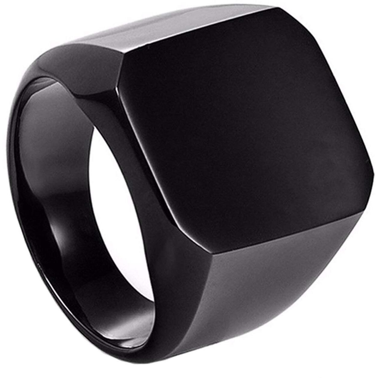 Yellow Chimes Black Toned Ring For Men | Pack of 1 Stainless Steel Band Ring | Black Finger Ring for Boys | Ideal Gift For Men and Boys