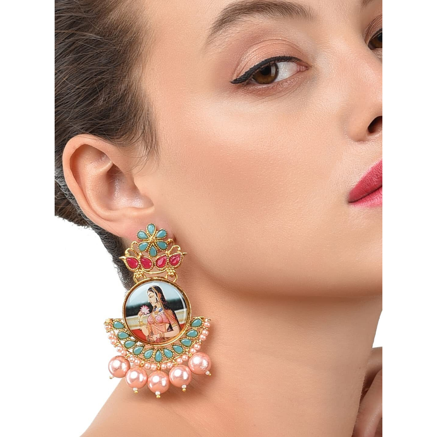 Zaveri Pearls Combo of 2 Gold Tone Padmavati Inspired Dangle Earring For Women-ZPFK7934