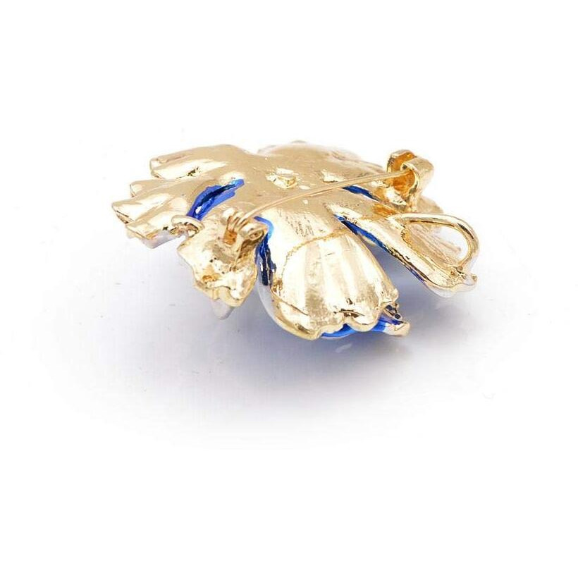 YouBella Jewellery Latest Stylish Crystal Unisex Floral Brooch for Wedding/Party for Women/Girls/Men (Blue)