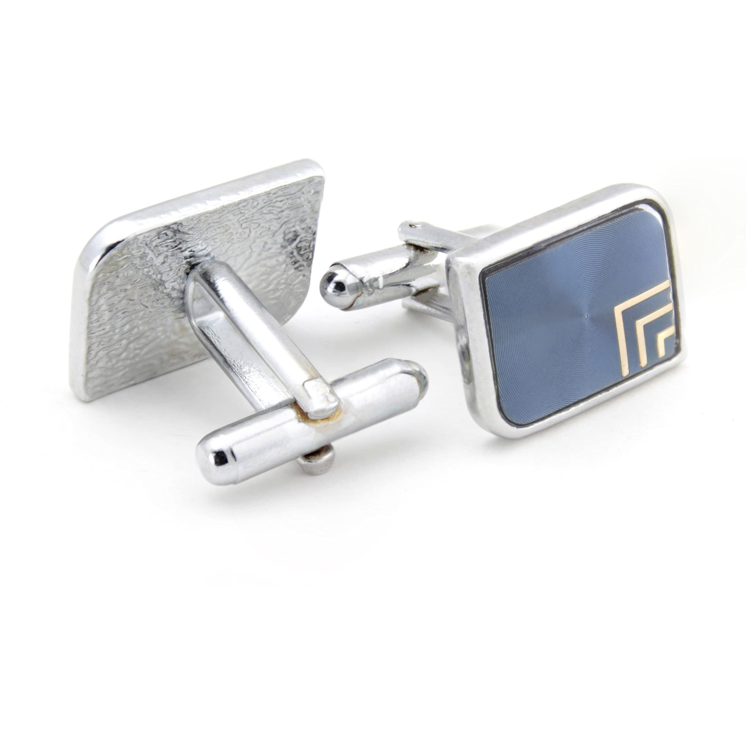 Kavove The Jade Stallion Blue & Silver Cufflink For Men