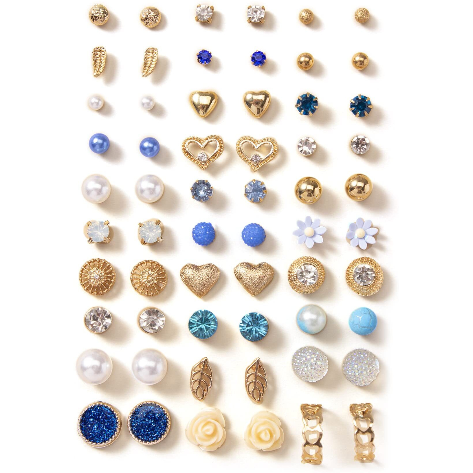Shining Diva Fashion 30 Pairs Earrings Combo Set Latest Stylish Crystal Pearl Earrings for Women and Girls (14854er)