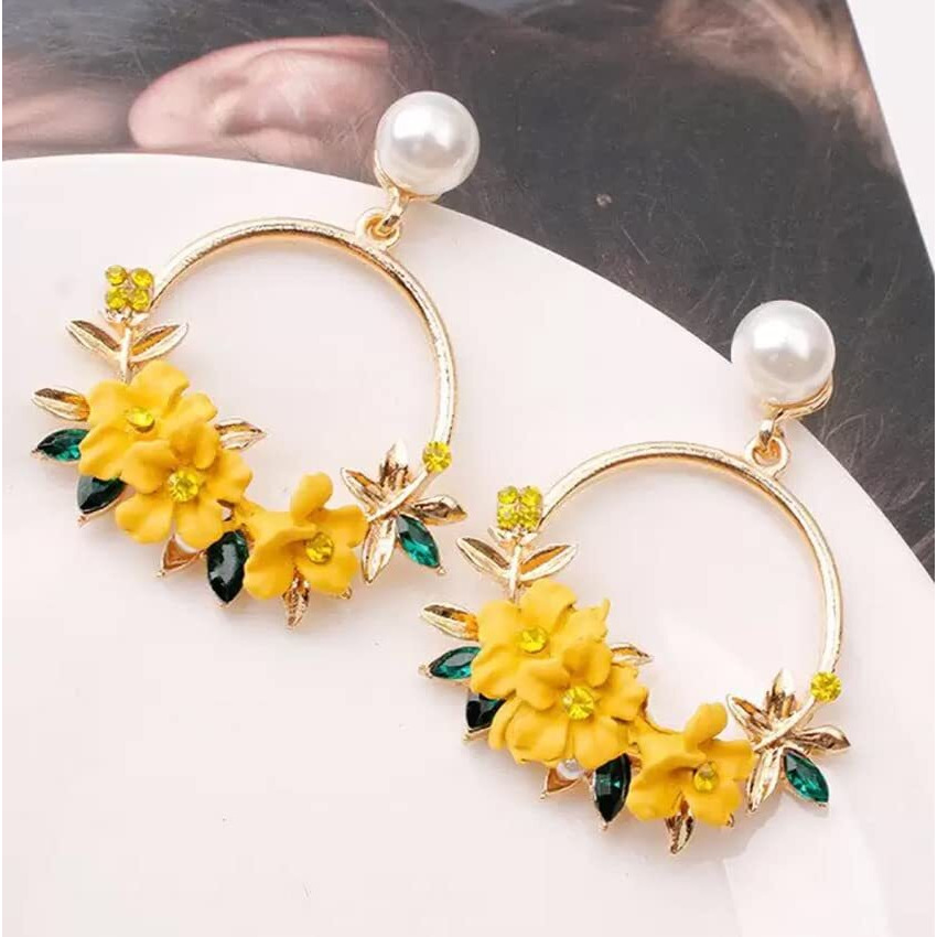 YouBella Jewellery for women Gold Plated Floral Earings Earrings for Girls and Women (Yellow)