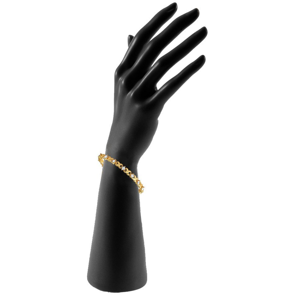 Mahi Gold Plated Twist & Shine Bracelet o fAlloy With Crystal For Women BR1100126G