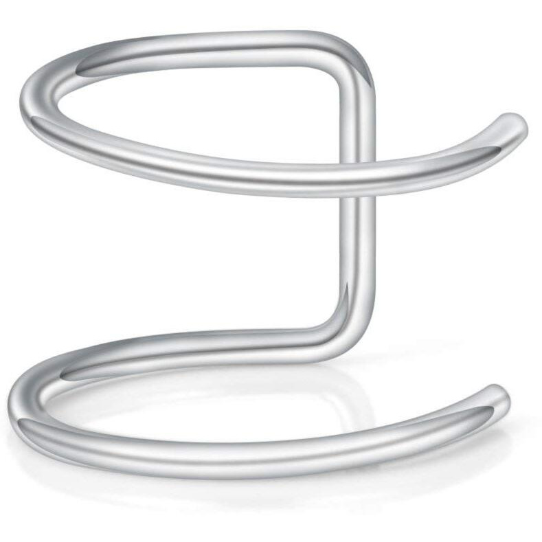 Via Mazzini 316L Stainless Steel No-Tarnish No-Rusting Double Closure No Piercing Nose Ring for Women