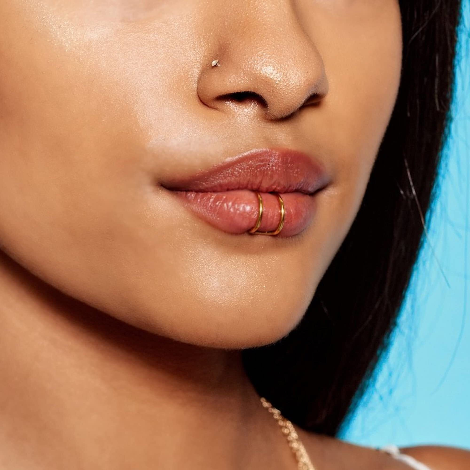 Via Mazzini 316L Stainless Steel No-Tarnish No-Rusting Double Closure No Piercing Nose Ring for Women