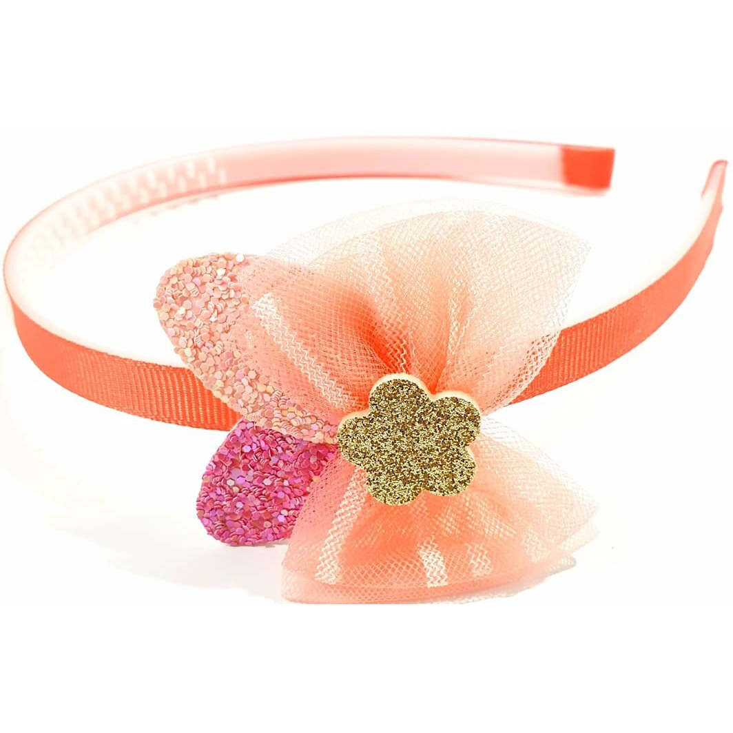 HOMEMATES Glitter Bow Hairband Shiny Bow Knot Teeth Plastic Hairband for Girls, Teens and Toddlers, Pack of 5 - Multicolor