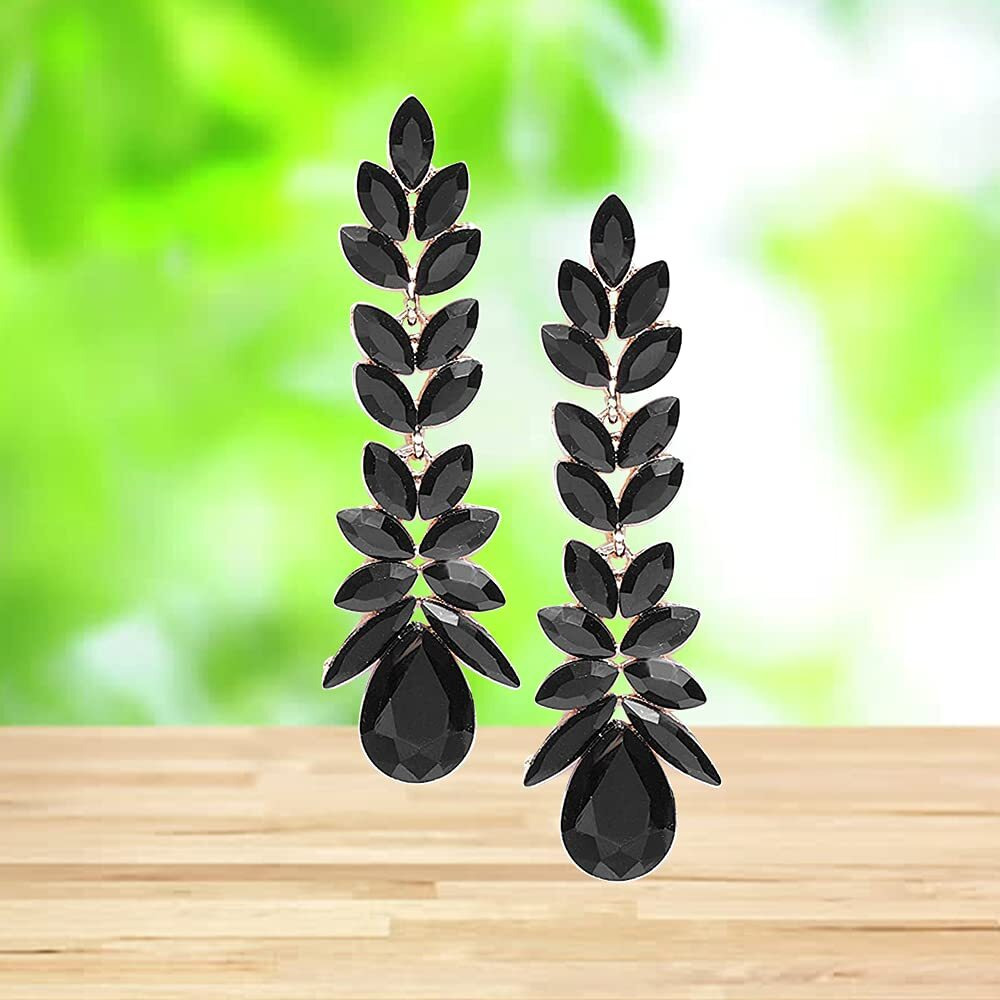 YouBella Jewellery Valentine Collection AAA Swiss Zircon Earings Earrings for Girls and Women (Grey-Black)