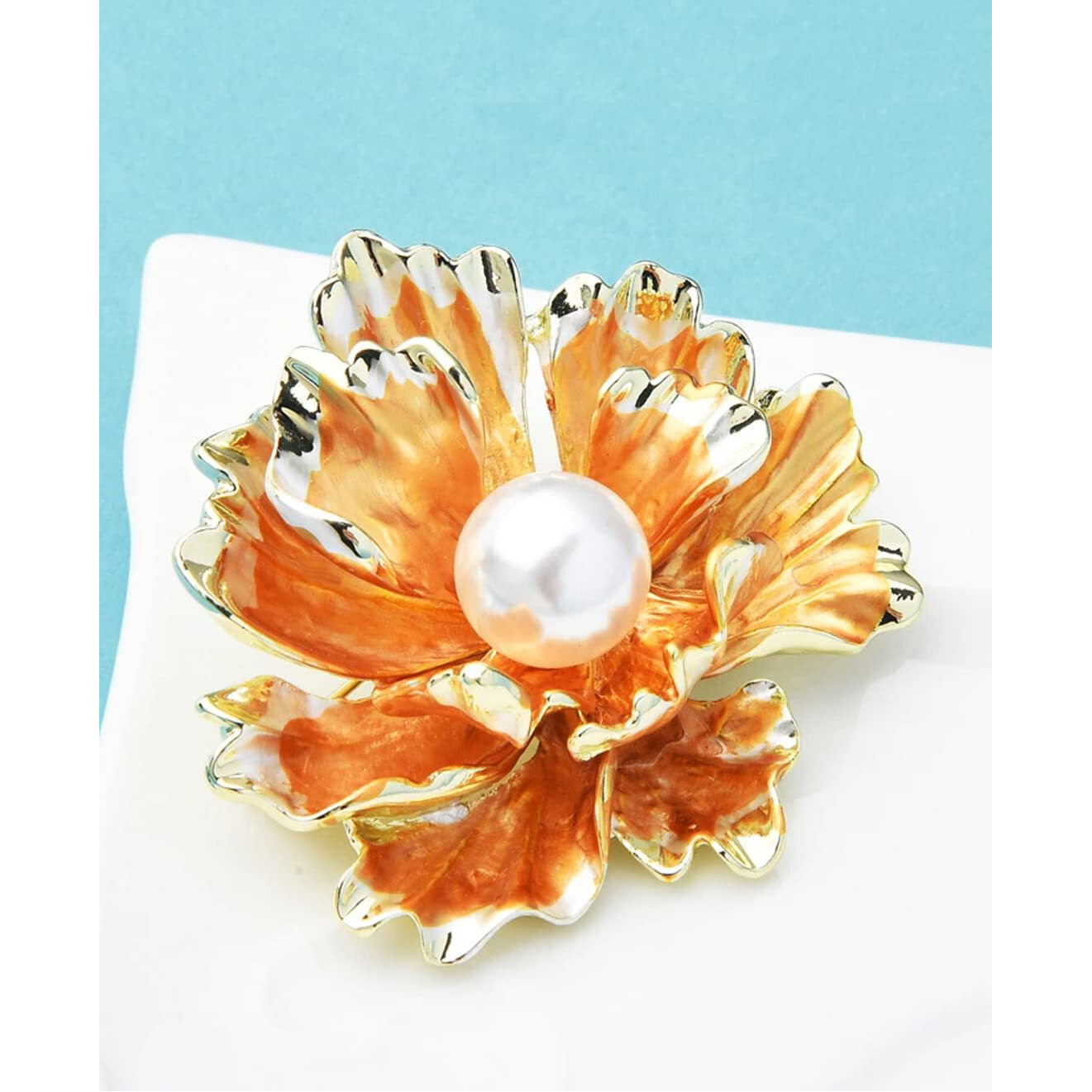 YouBella Jewellery Latest Stylish Crystal Unisex Floral Brooch for Wedding/Party for Women/Girls/Men (Yellow)