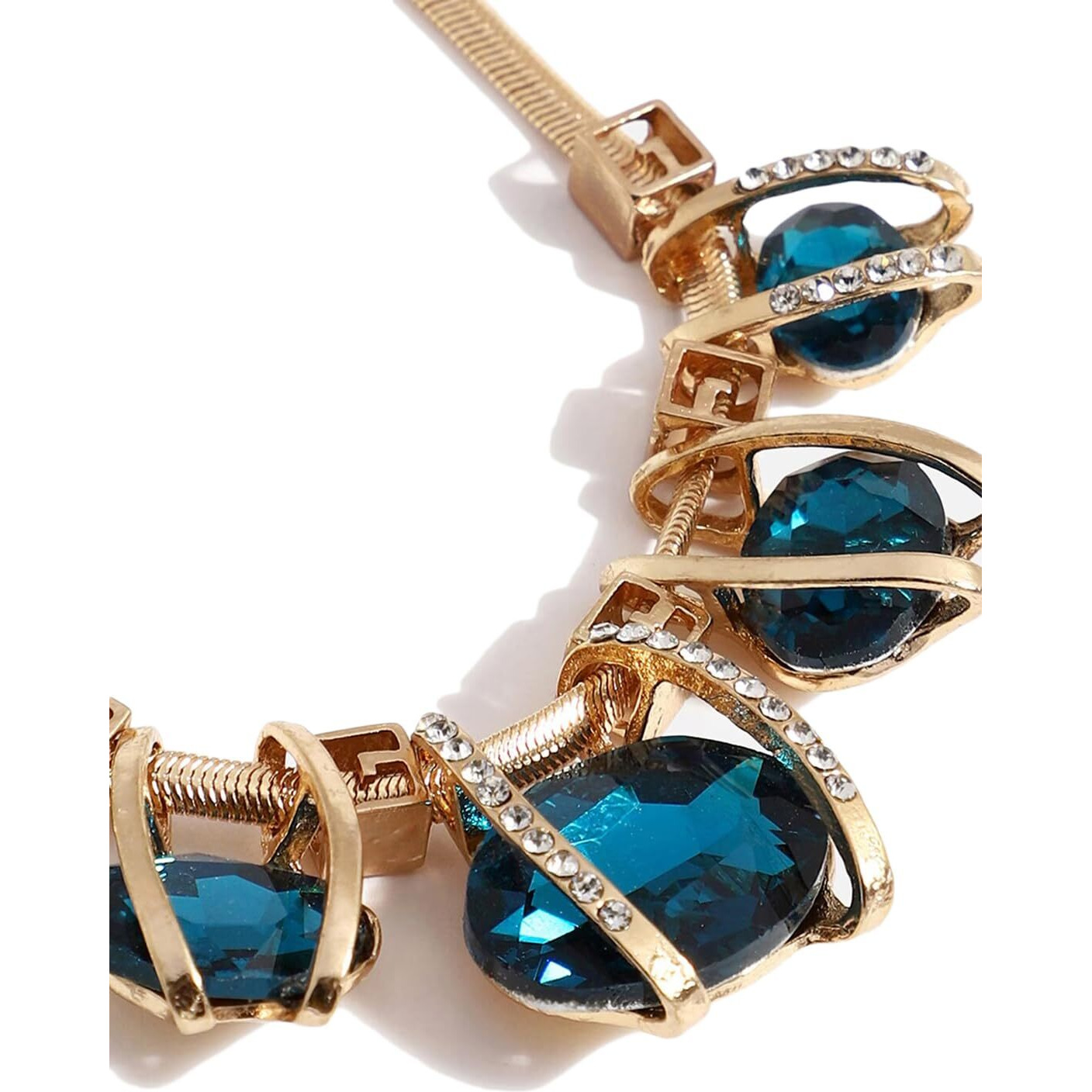 Shining Diva Fashion Latest Stylish Fancy Crystal Necklace for Women and Girls (Blue)(rrsd15574np)