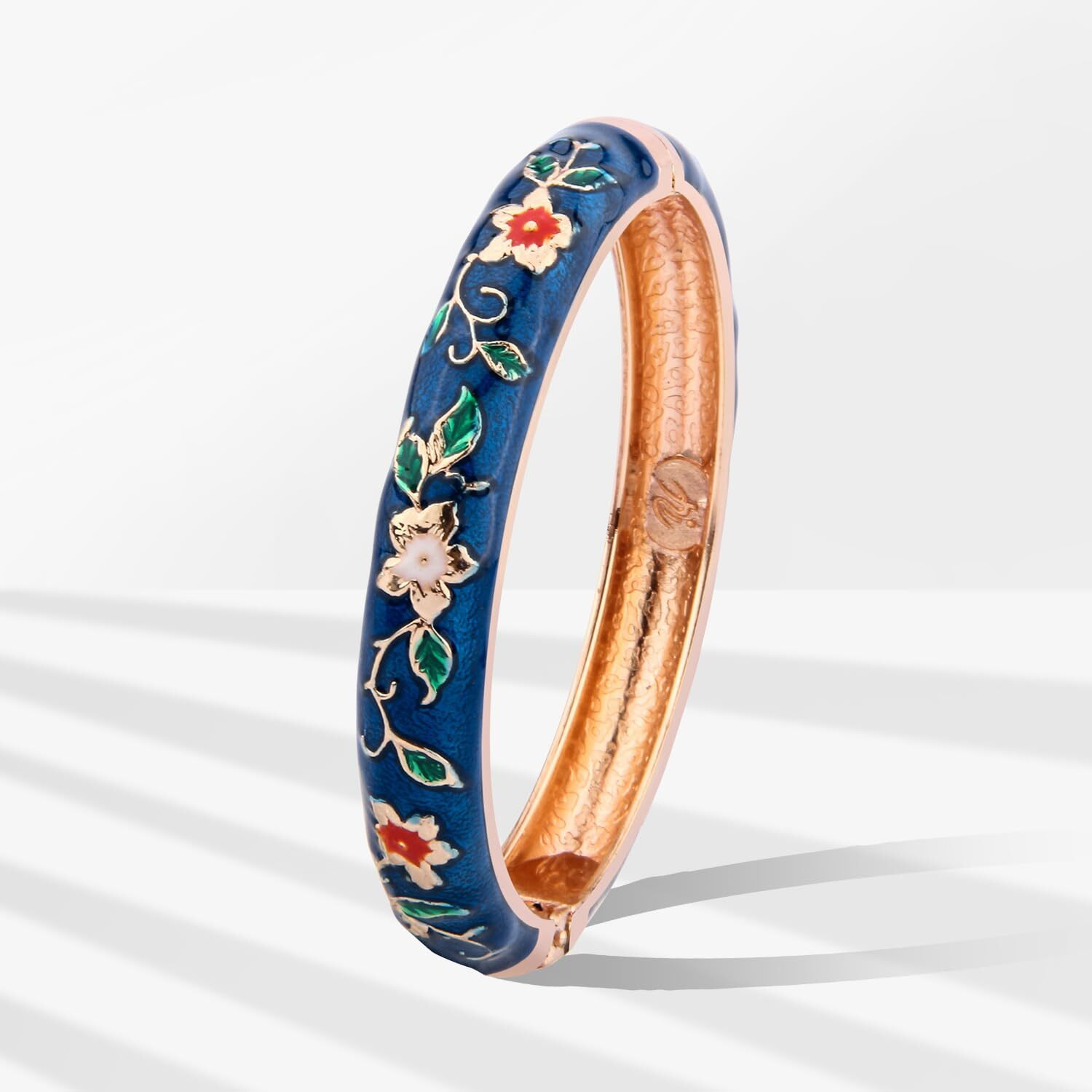 UJOY Colorful Enamel Bangle Bracelet with Gift Box (Dark Blue) For Women