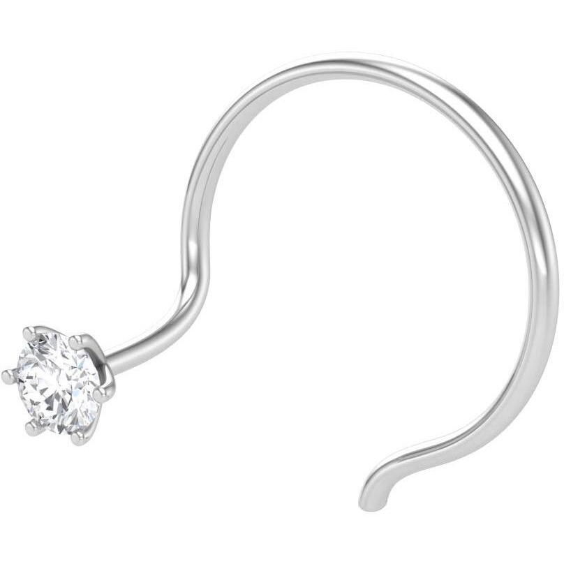 Peenzone 92.5 Silver White Nose Stud For Women