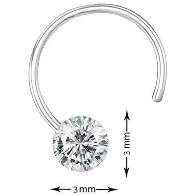 Peenzone 92.5 Silver White Nose Stud For Women