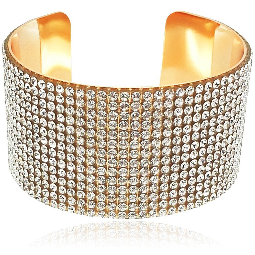 YouBella Fashion Jewellery Gold Plated Crystal Studded Bangle Bracelet for Girls and Women (White)