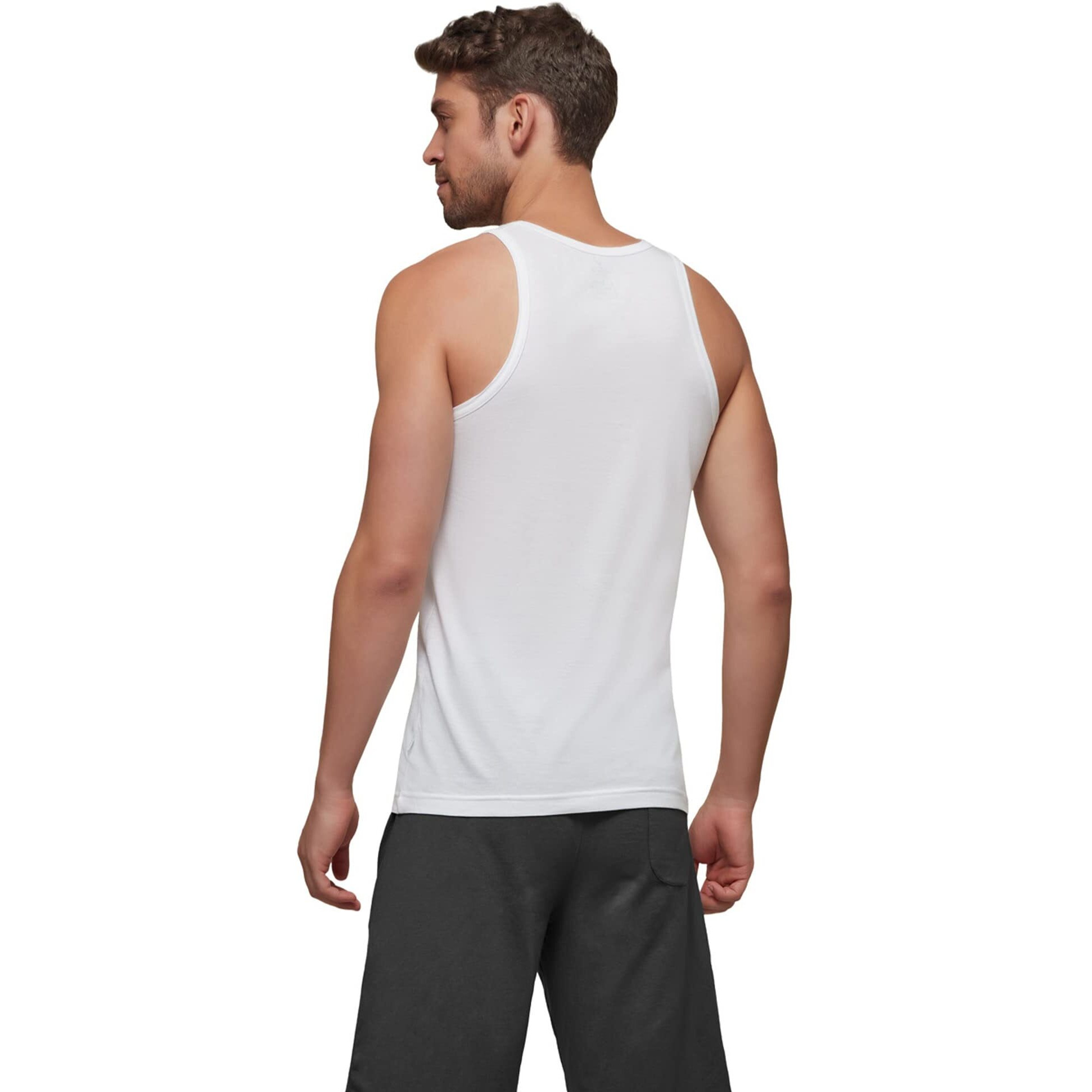 XYXX Men's Ace Premium Cotton Modal Round Neck Vest Pack of 2 (WhiteWhite L)