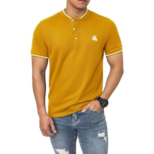 Lymio Men T-Shirt || T-Shirt for Men || Plain T Shirt || T-Shirt (Polo-06-10) (L, Musterd)