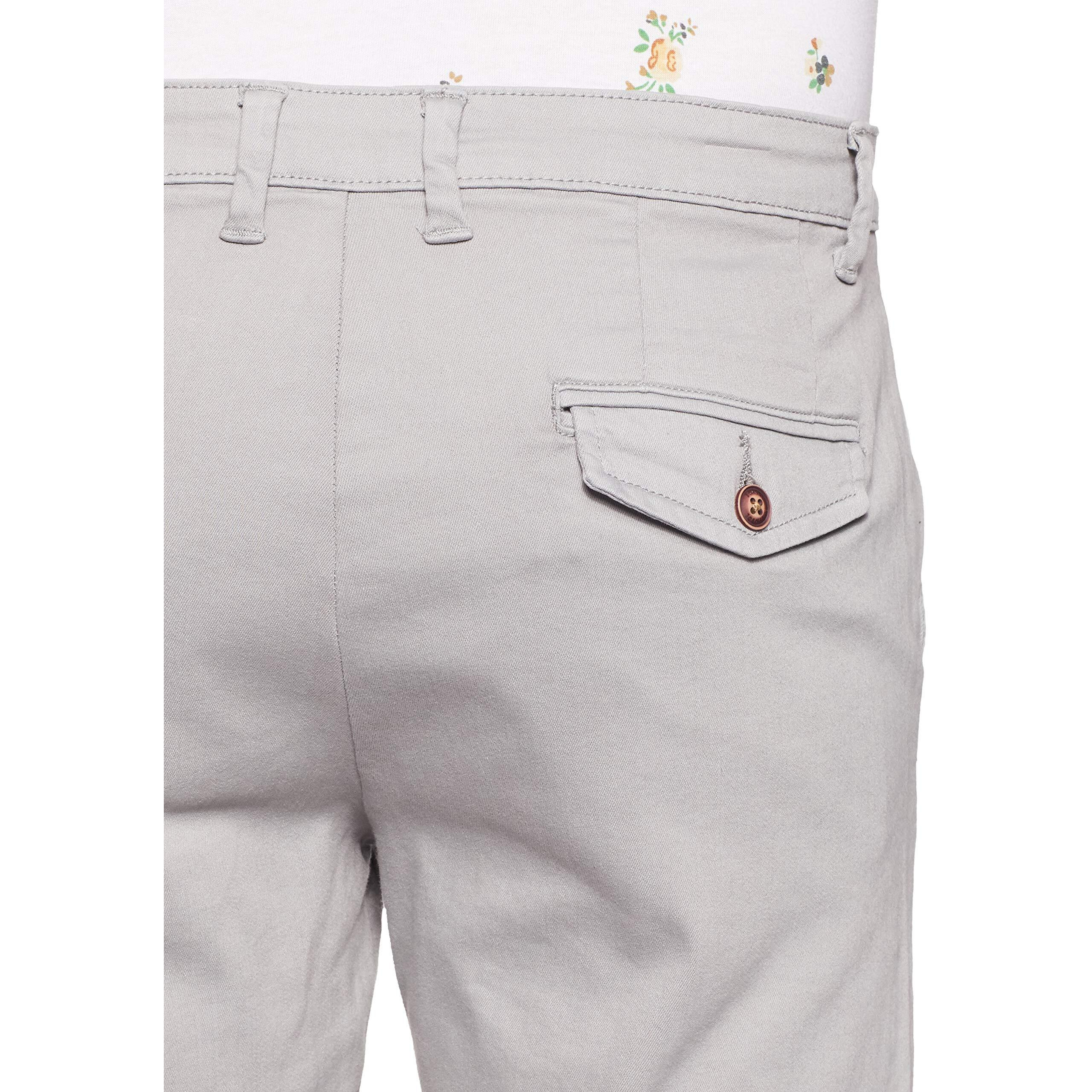 Amazon Brand - Symbol Men's Cotton Chino Shorts | Half Pants | Nikker | Stretchable Lounge Wear (Casual | Summer | Bermuda) (Grey1_34)