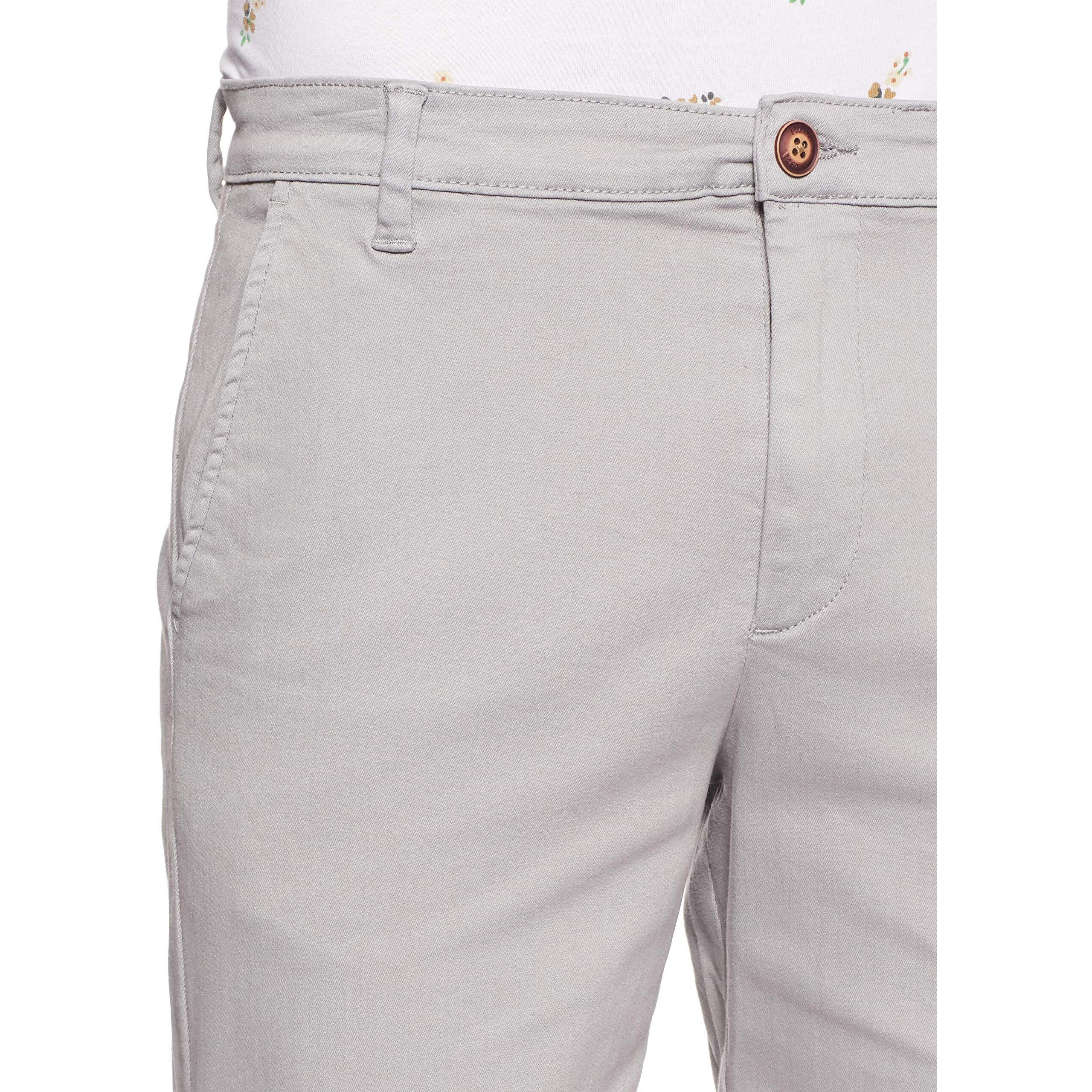 Amazon Brand - Symbol Men's Cotton Chino Shorts | Half Pants | Nikker | Stretchable Lounge Wear (Casual | Summer | Bermuda) (Grey1_34)
