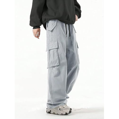 Lymio Men Cargo || Men Cargo Pants || Men Cargo Pants Cotton || Cargos for Men (Cargo-42-45) (in, Alpha, L, Grey)