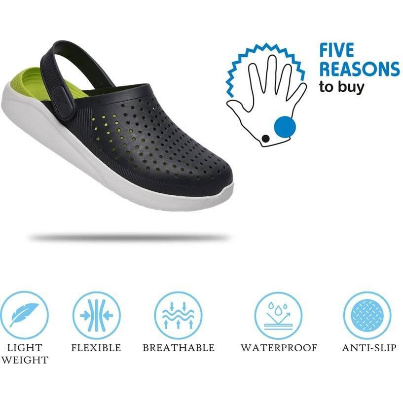 Zerol Clogs for Men || Extra Soft Comfortable Clogs || Flip Flop || Slippers || Clog clog02 greygreen9 UK/India (43 EU)