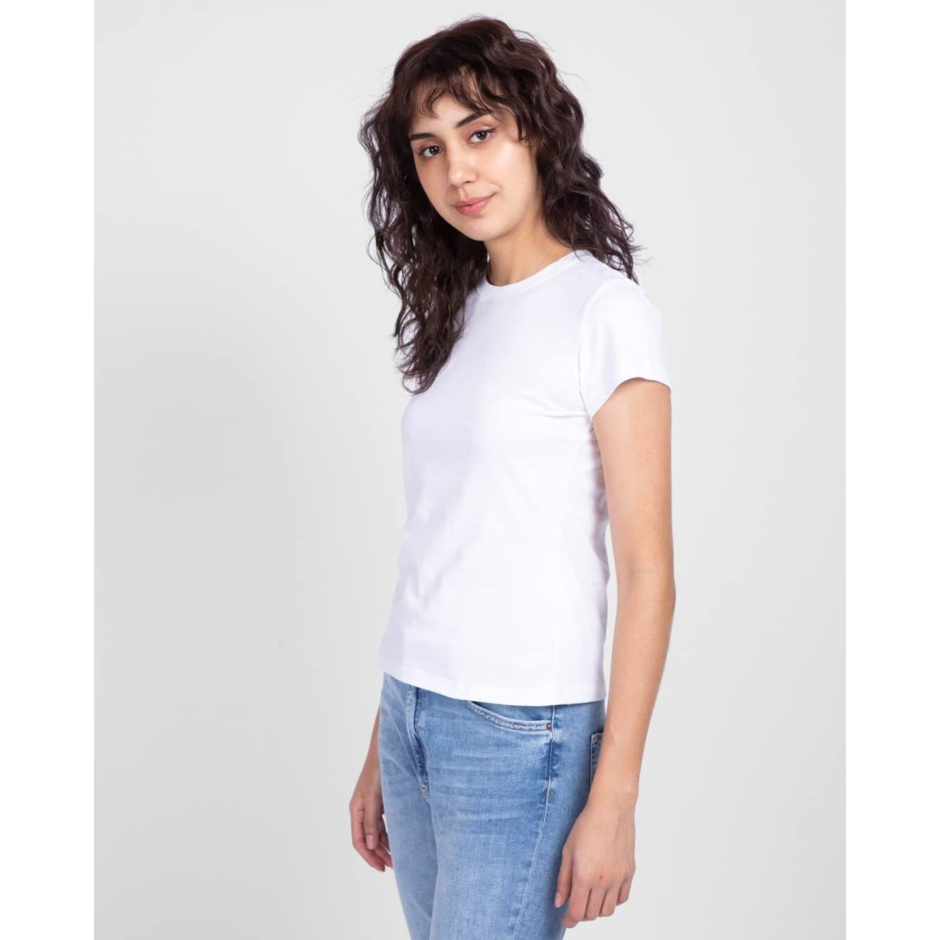 Bewakoof Women's Solid Slim Fit Half Sleeve Round Neck Cotton T-Shirt