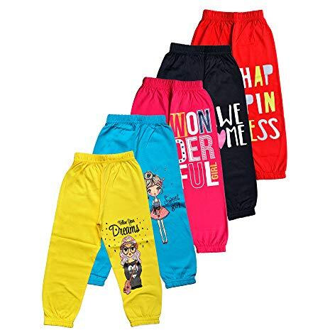 T2F Girl's Regular Track Pants (GLSTRK01_Multicolour_6 7 Years)