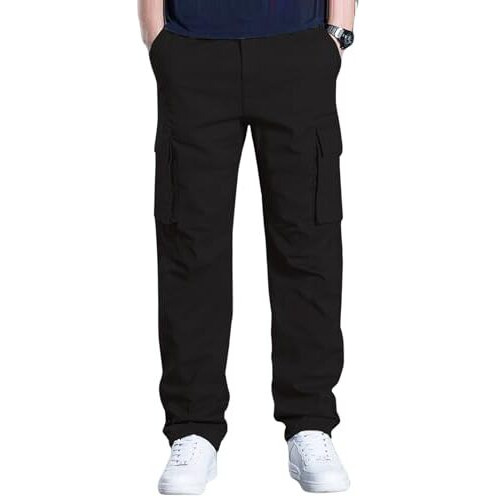 Leriya Fashion Loose Baggy Cargo Pant Trouser for Men (LF-TP-1064_Black_S)