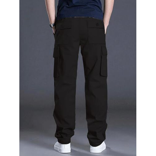 Leriya Fashion Loose Baggy Cargo Pant Trouser for Men (LF-TP-1064_Black_S)