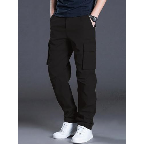 Leriya Fashion Loose Baggy Cargo Pant Trouser for Men (LF-TP-1064_Black_S)