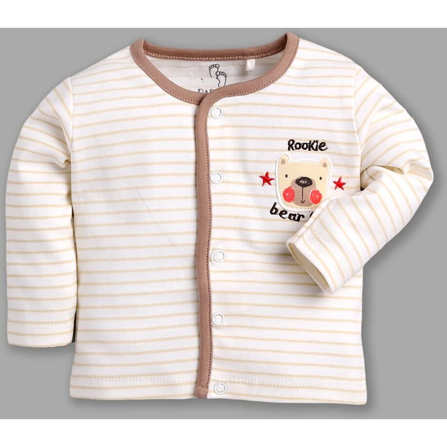 BABY GO Full Sleeve Set of 3 TEES Combo for Baby Boys(0-3M,BEIGEEE)