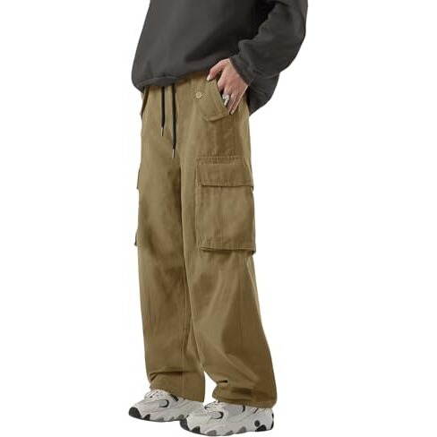 Lymio Men Cargo || Men Cargo Pants || Men Cargo Pants Cotton || Cargos for Men (Cargo-42-45) (in, Alpha, L, Khakhi)