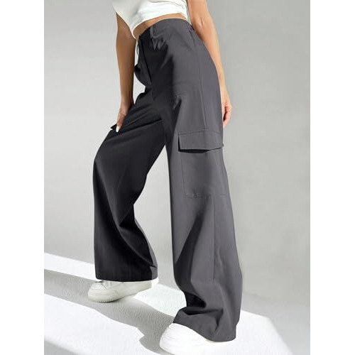 GRECIILOOKS Loose High-Waisted Pants | Korean Trousers for Women (GL-TR1043_Grey