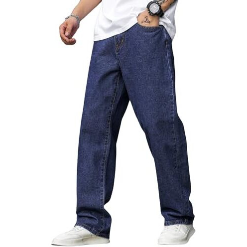 Lymio Men Jeans || Men Jeans Pants || Denim Jeans || Baggy Jeans for Men (Jeans-06-07-08) (34, Dark Blue)