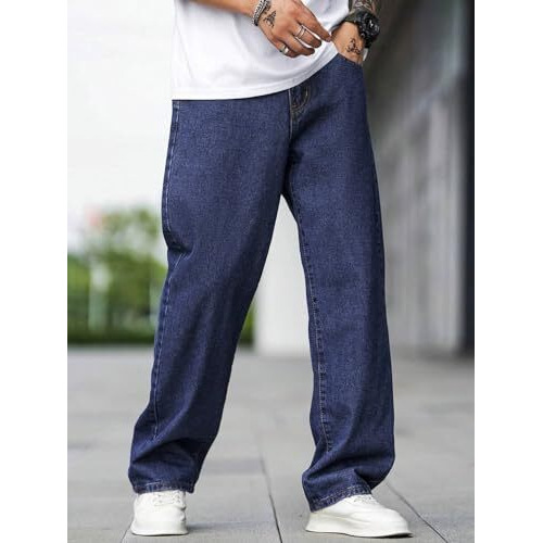 Lymio Men Jeans || Men Jeans Pants || Denim Jeans || Baggy Jeans for Men (Jeans-06-07-08) (34, Dark Blue)