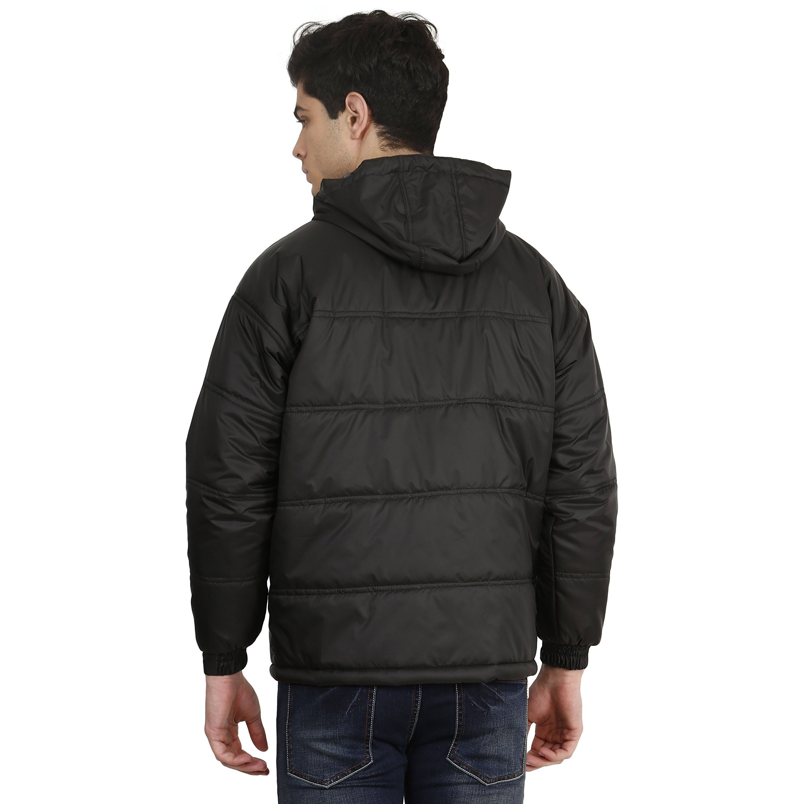 OJASS Men's Full Sleeve Solid Bomber Jacket - Black, Medium - Cotton Standard Length