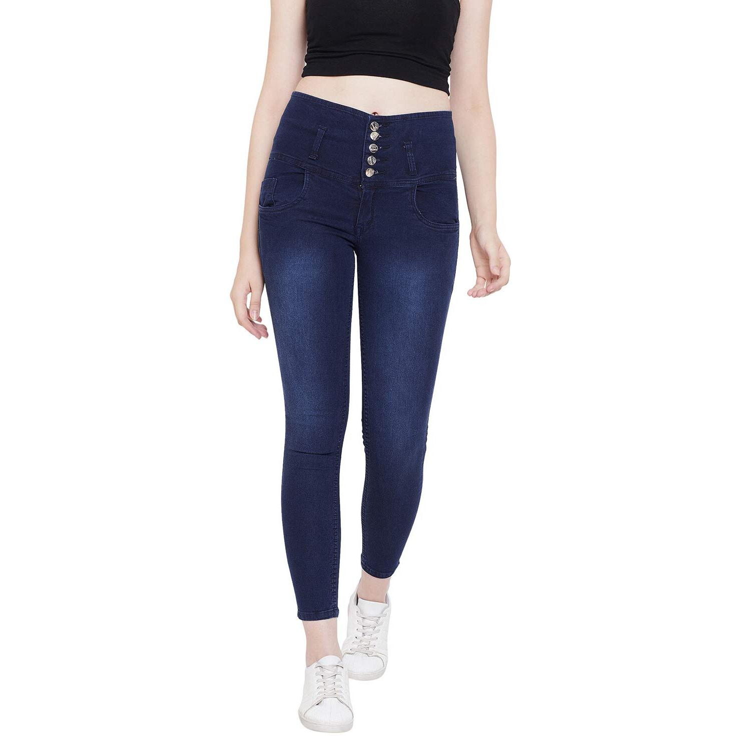 Nifty Women's Denim Stretchable High Waist Jeans (1236, Blue, 36)