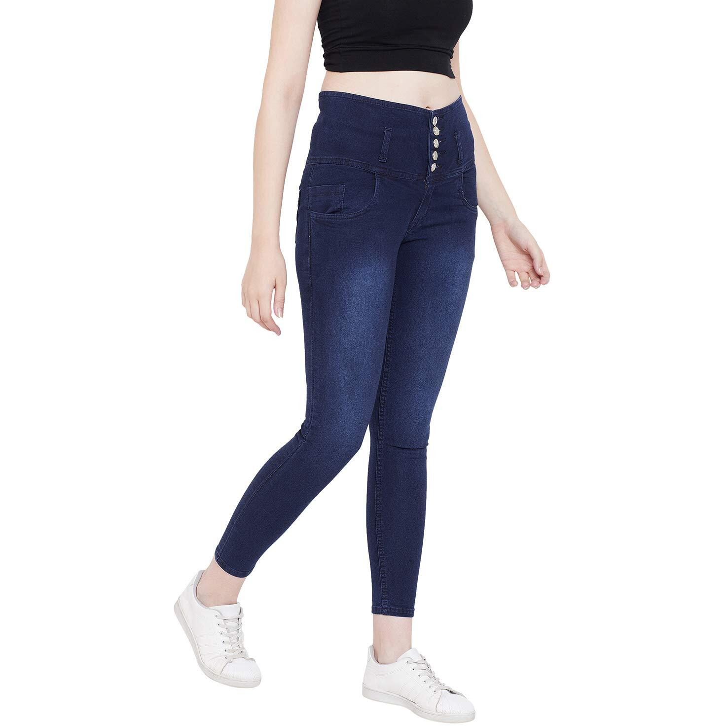 Nifty Women's Denim Stretchable High Waist Jeans (1236, Blue, 36)