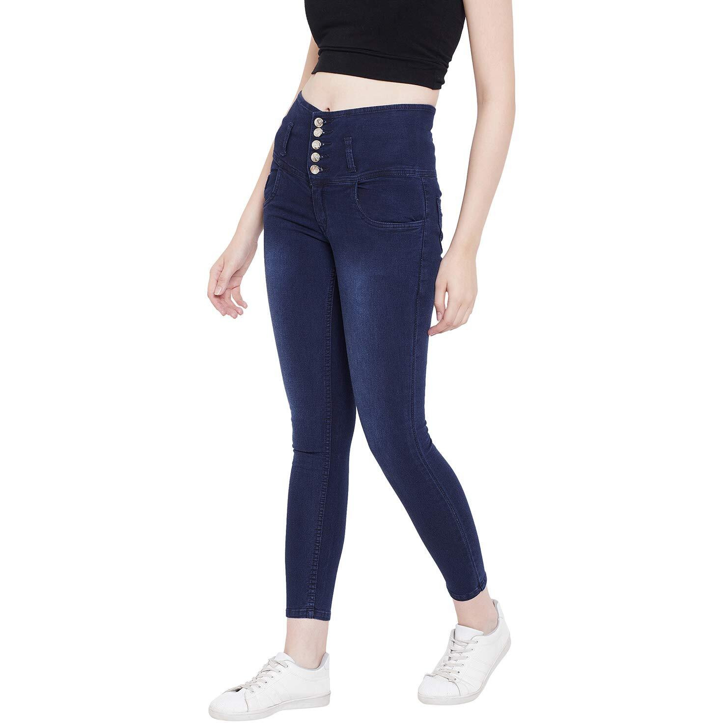 Nifty Women's Denim Stretchable High Waist Jeans (1236, Blue, 36)
