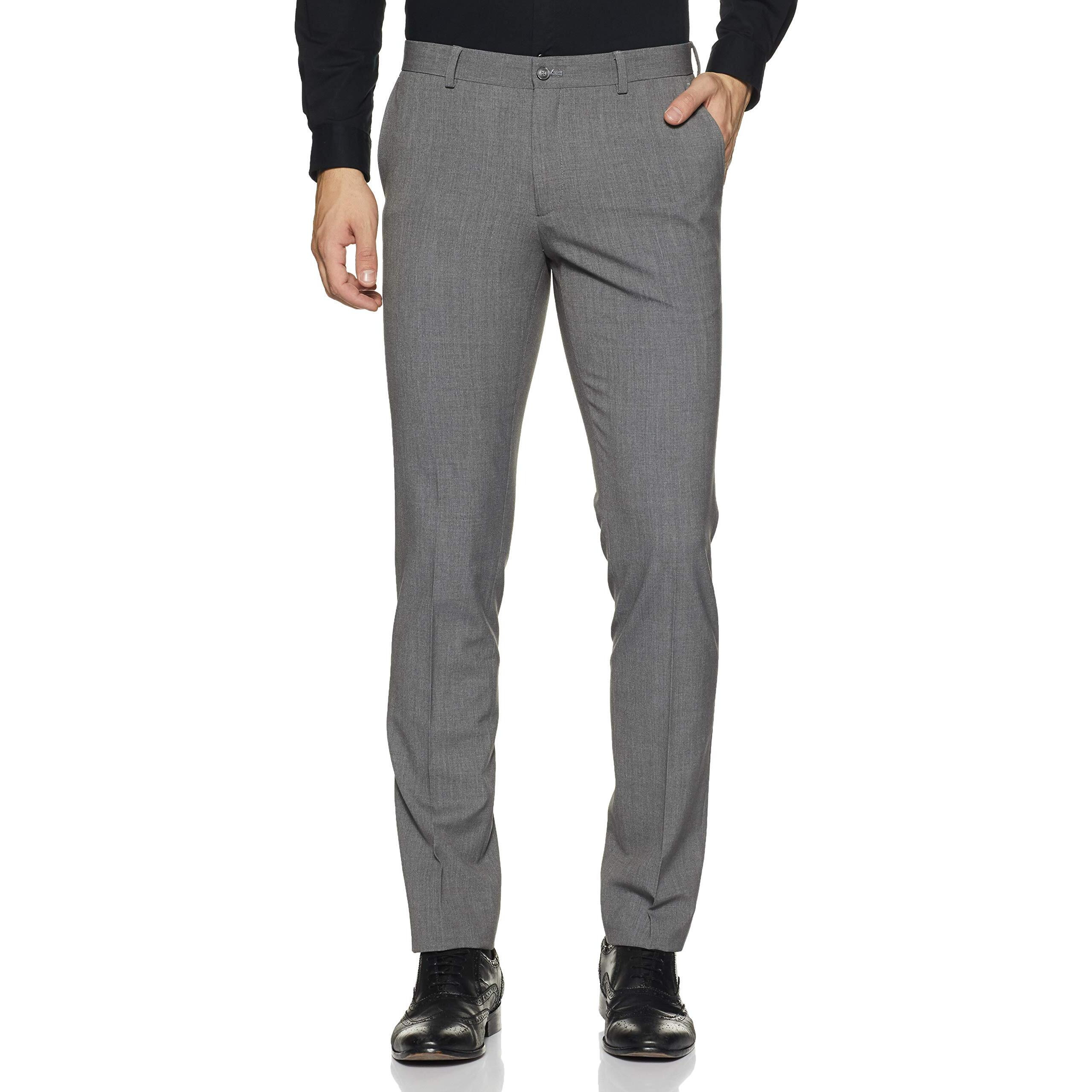 Amazon Brand - Symbol Men's Stretchable Formal Pants | Trousers (Slim Fit) (Grey 2_30)