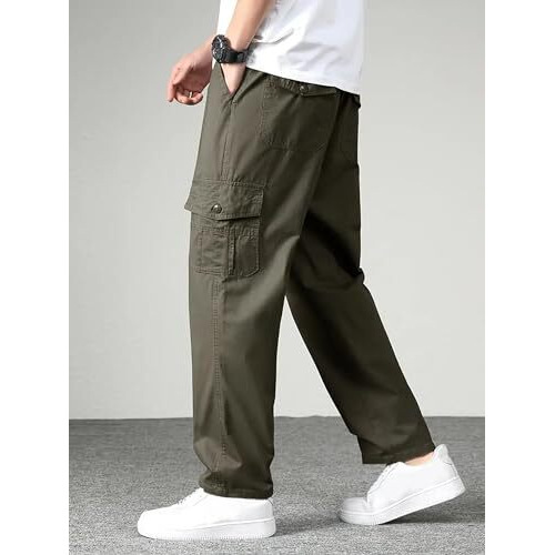 Lymio Men Cargo || Men Cargo Pants || Men Cargo Pants Cotton || Cargos for Men (Cargo-26-29) (XL, Green)
