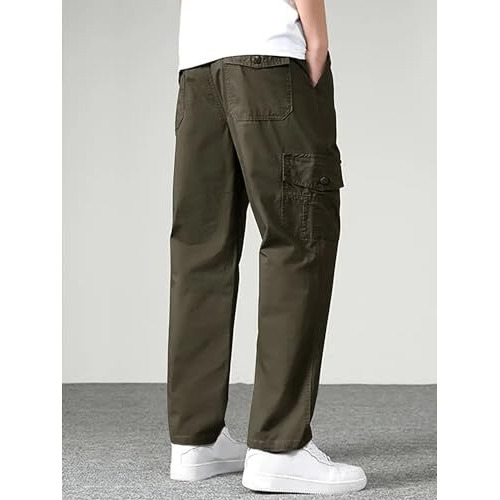 Lymio Men Cargo || Men Cargo Pants || Men Cargo Pants Cotton || Cargos for Men (Cargo-26-29) (XL, Green)