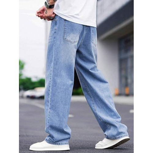 Lymio Men Jeans || Men Jeans Pants || Denim Jeans || Baggy Jeans for Men (Jeans-04-05) (34, Blue)