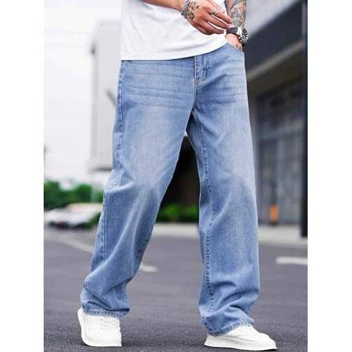 Lymio Men Jeans || Men Jeans Pants || Denim Jeans || Baggy Jeans for Men (Jeans-04-05) (34, Blue)